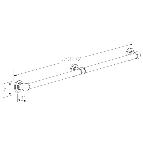 Ginger Columnar 42" Grab Bar Wayfair